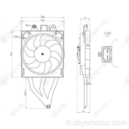 Ventilateurs de refroidissement de radiateur auto pour FIAT PANDH